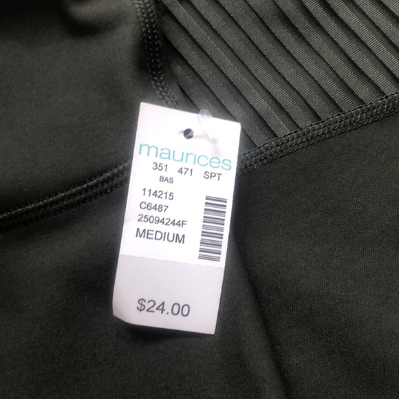 Olive Green Athletic Capris - Picture 3 of 3